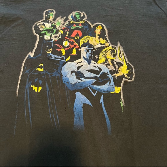 Vintage Fruit of the Loom Justice League T Shirt Superman Batman Black US Comps. - Picture 7 of 16